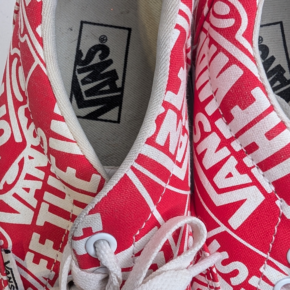Vans Red and White Sneakers